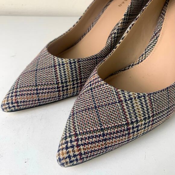 Cole Haan Grand.OS Plaid Fabric Pumps Heels – Size 9.5B – Classic Pointed Toe - Picture 4 of 12